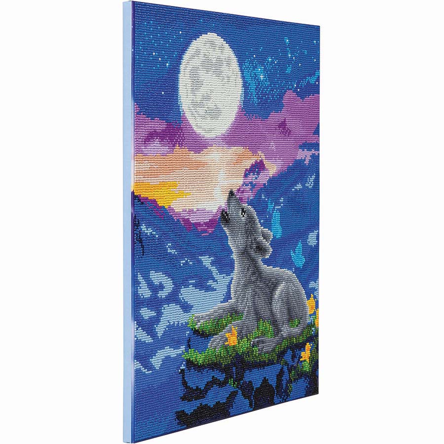 DIY Crystal Art Kit - Howling Wolf Cub 50 x 40cm