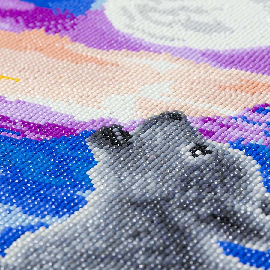 DIY Crystal Art Kit - Howling Wolf Cub 50 x 40cm