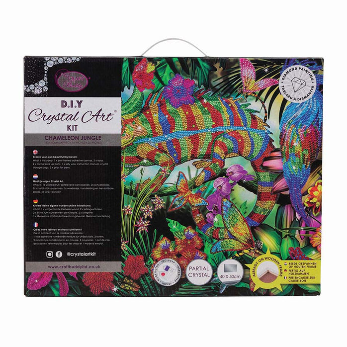 Crystal Art Mounted Kit Chameleon Jungle 16X20"