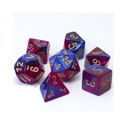 Gemini 7pc Blue-Purple/Gold Dice