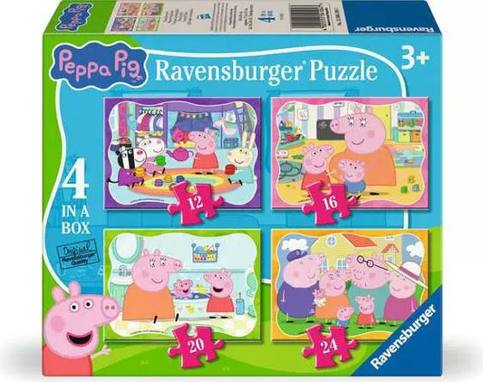 Peppa Pig Family Time: 4 in a box puzzles 12pc/16pc/20pc/24pc
