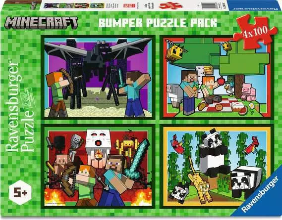 Minecraft Bumper Puzzle Pack 4X100pc