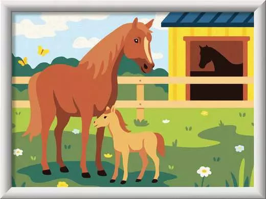 CreArt Horse Mom and Foal 9.5X7"