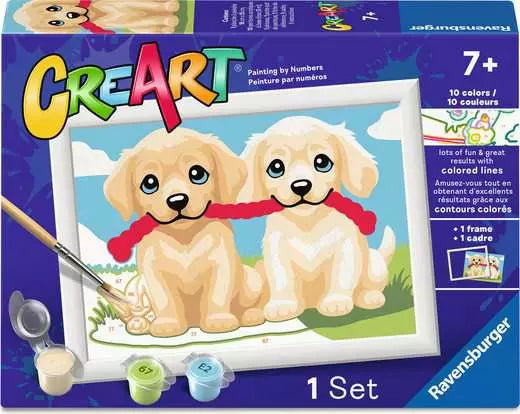 CreArt Playing Puppies 7X5"