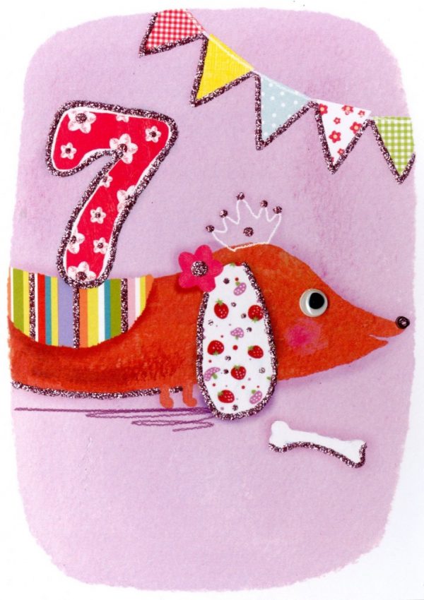 7 Birthday Dog Blank