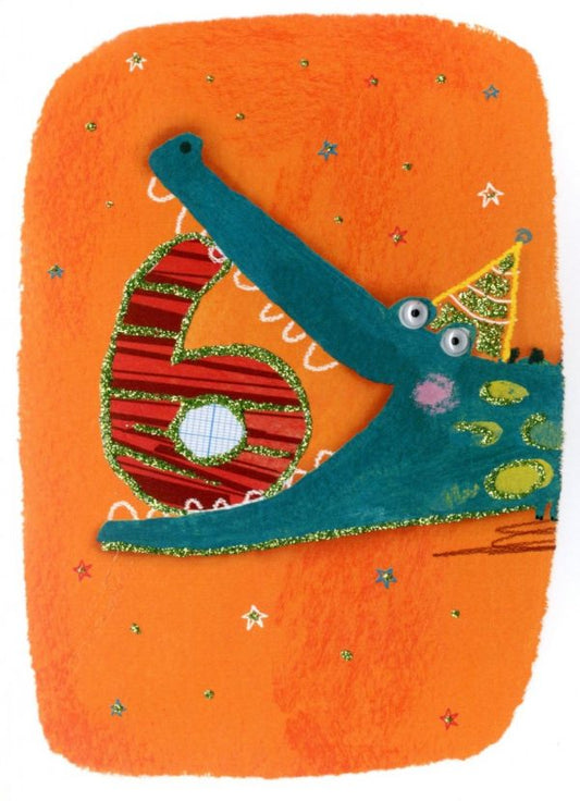 6 Birthday Crocodile Blank