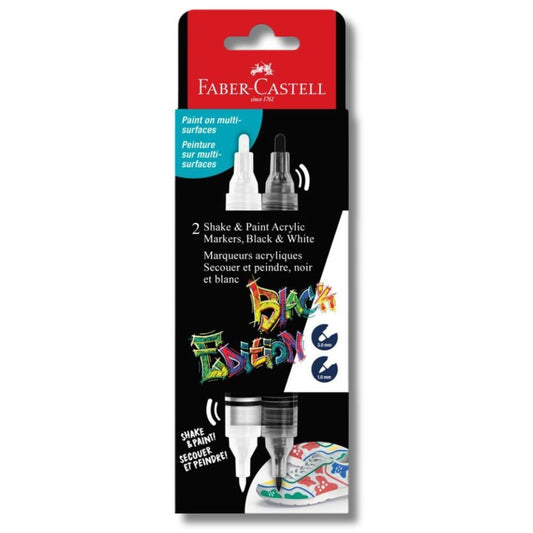 2 Shake & Paint Acrylic Markers, Black & White