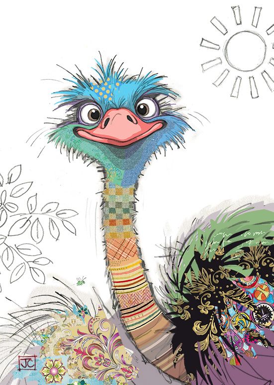 Bug Art Ostrich Card