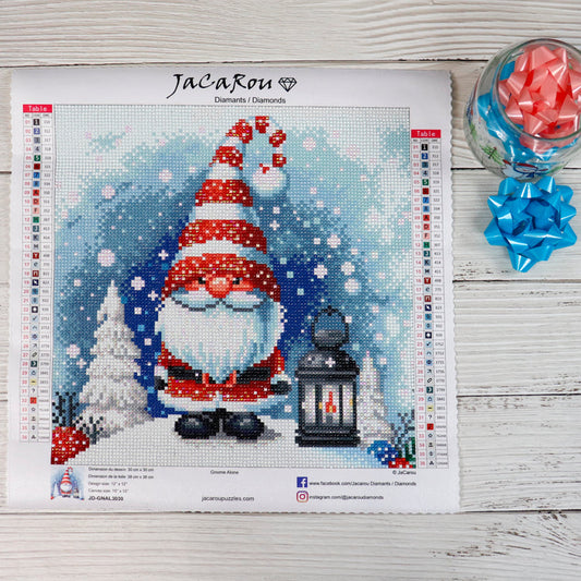 Diamond Gnome Alone 12X12"