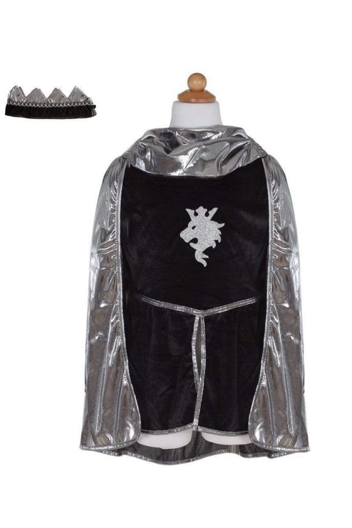Silver Knight Tunic with Cape and Crown Size 7-8