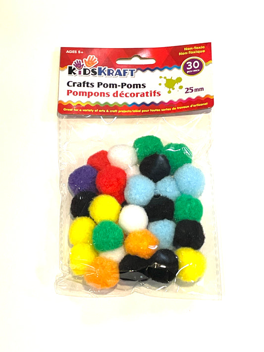 Pom-Poms 25mm 30 pieces