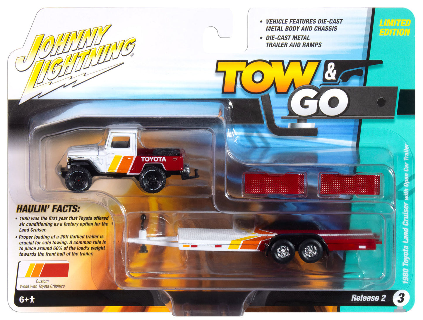 Toyota Land Cruiser with Open Car Trailer 1980 1/64
