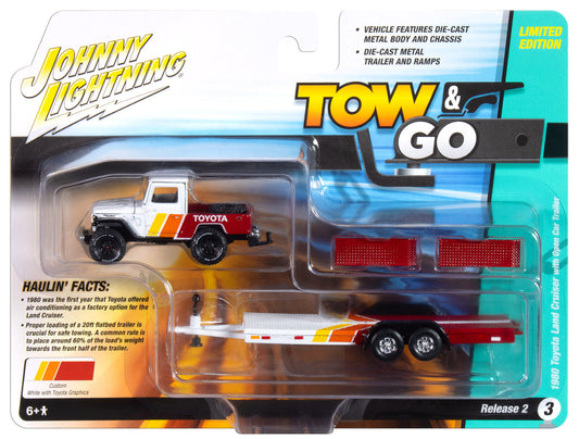 Toyota Land Cruiser with Open Car Trailer 1980 1/64