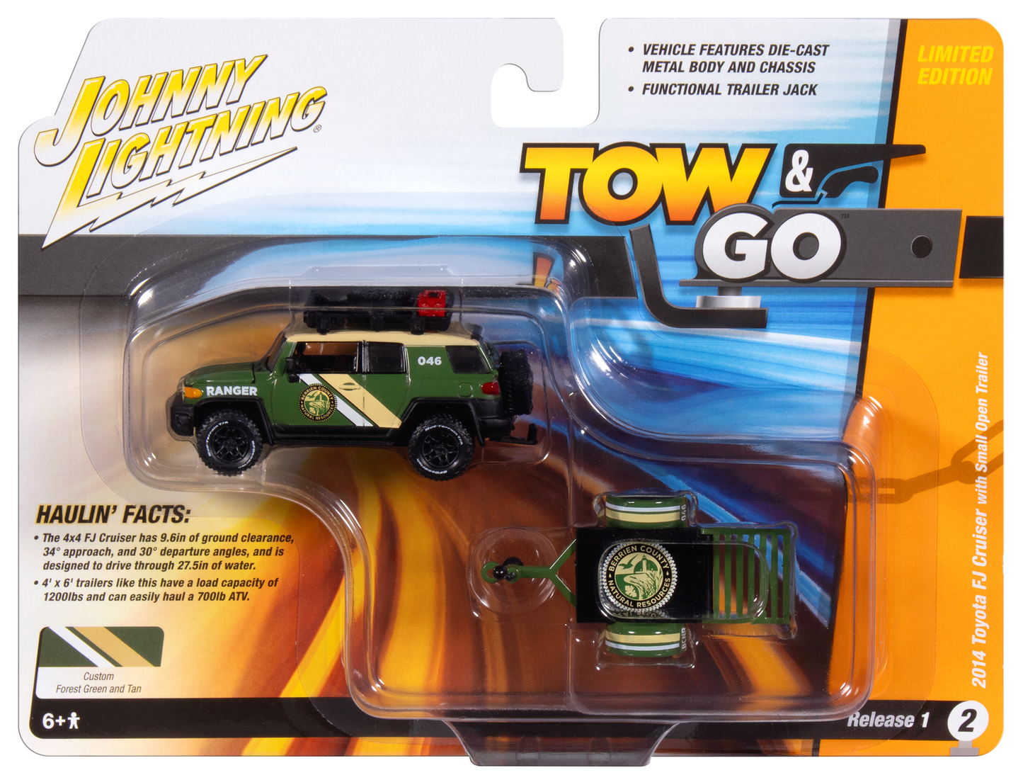 Toyota FJ Cruiser with Small Open Trailer 2014 1/64