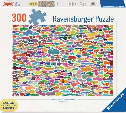 387 Dogs & One Cat 300pc Large piece jigsaw puzzle