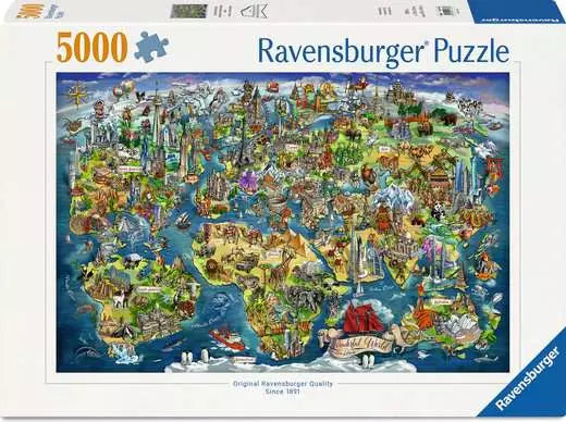 Illustrated World Map 5000pc jigsaw puzzle
