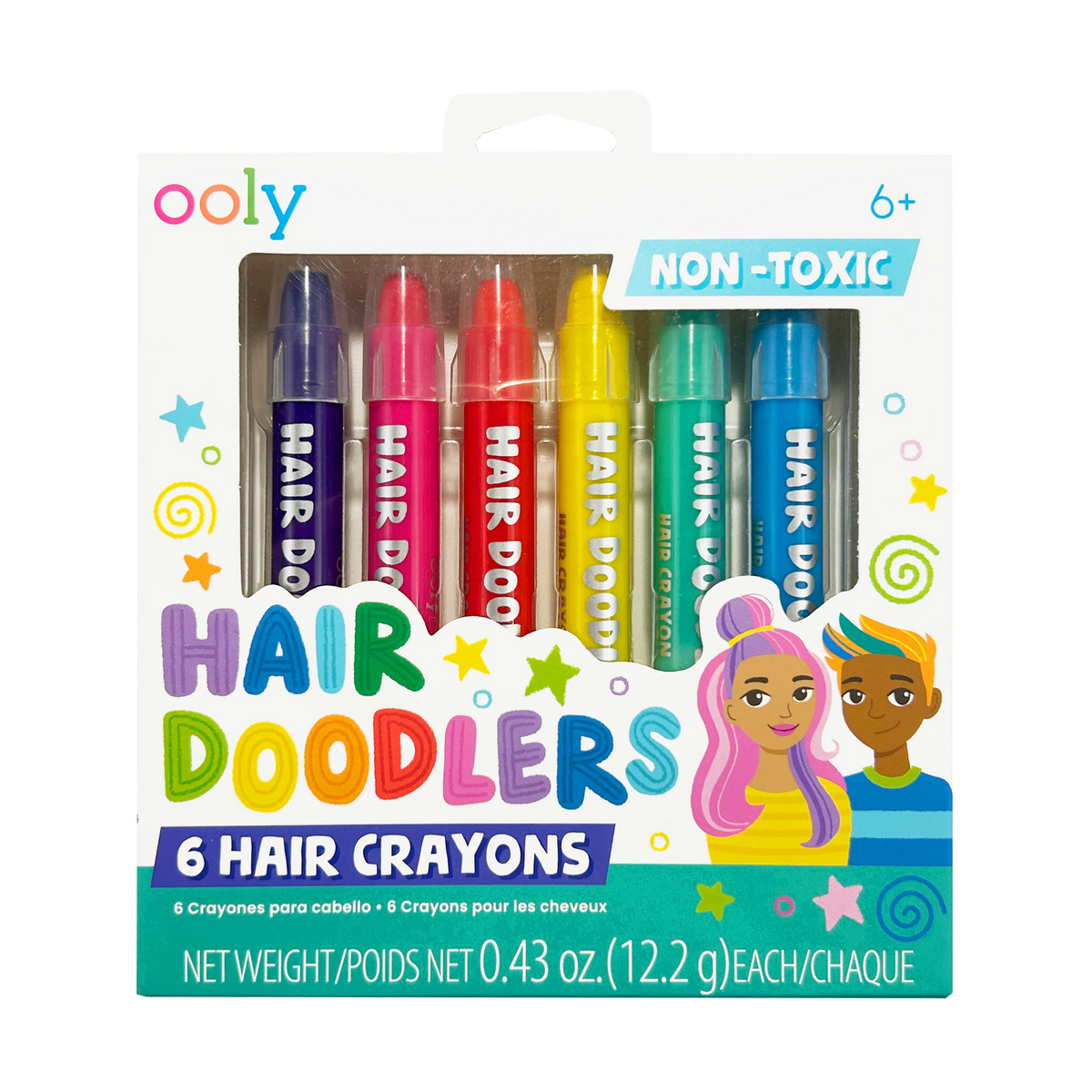 Hair Doodlers (6 hair crayons non-toxic)