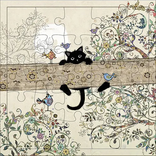 Cat Holding on to Branch 25pc Puzzle with Card & Envelope