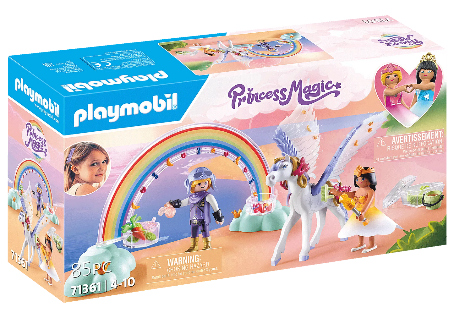 Princess Magic Pegasus with Rainbow in the Clouds