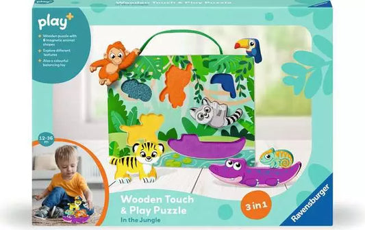 Wooden Touch & Play Puzzle In the Jungle 3 in 1