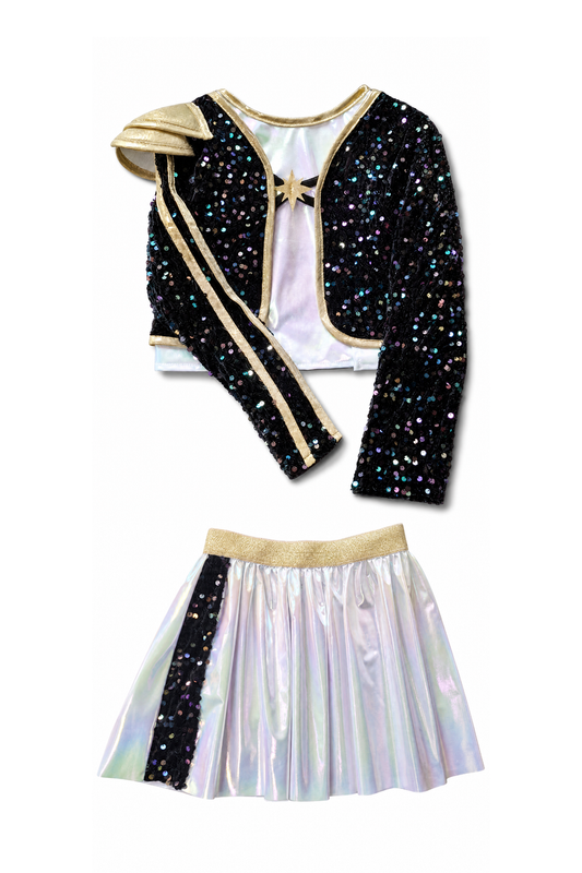 Rock Star Warrior Set with Jacket,  Attached Shirt & Skirt Size 7-8