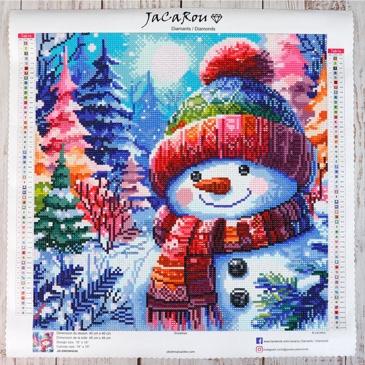 Diamond Snowman 16X16"