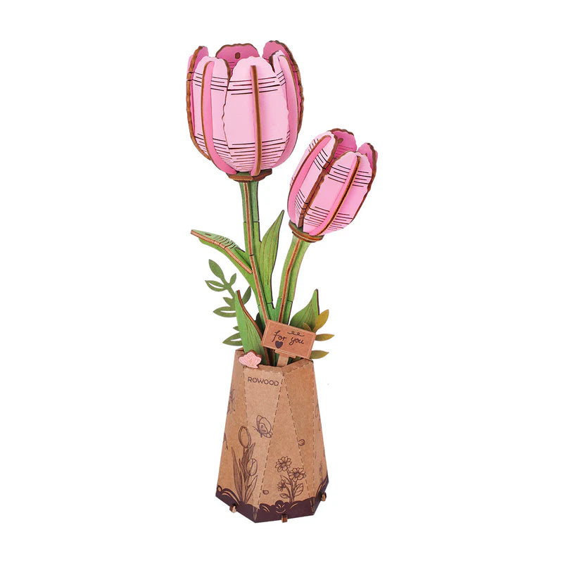 Wooden Bloom Craft Pink Tulip