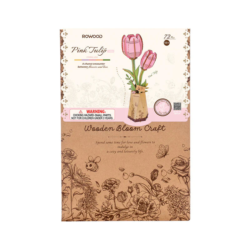 Wooden Bloom Craft Pink Tulip