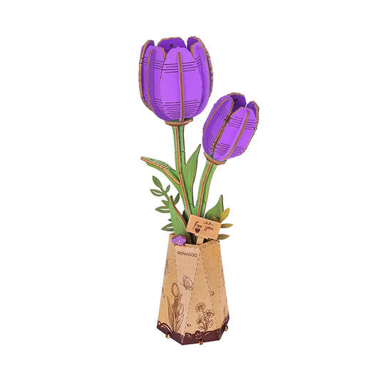Wooden Bloom Craft Purple Tulip
