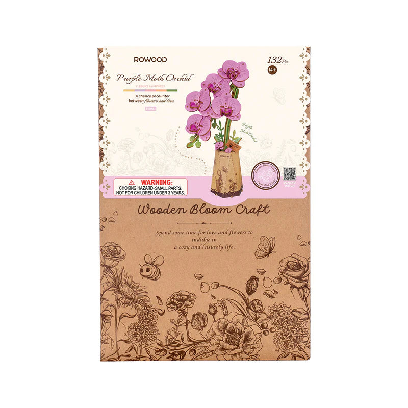 Wooden Bloom Craft Purple Moth Orchid