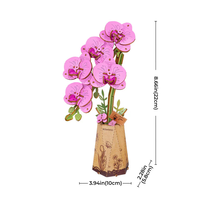 Wooden Bloom Craft Purple Moth Orchid