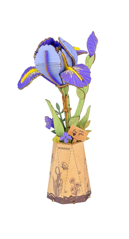 Wooden Bloom Craft Purple Iris