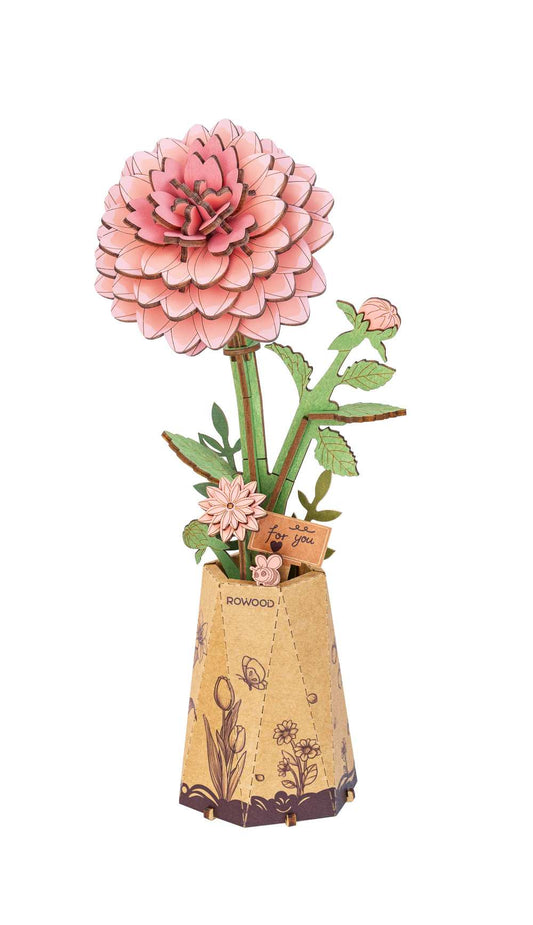 Wooden Bloom Craft Pink Dahlia