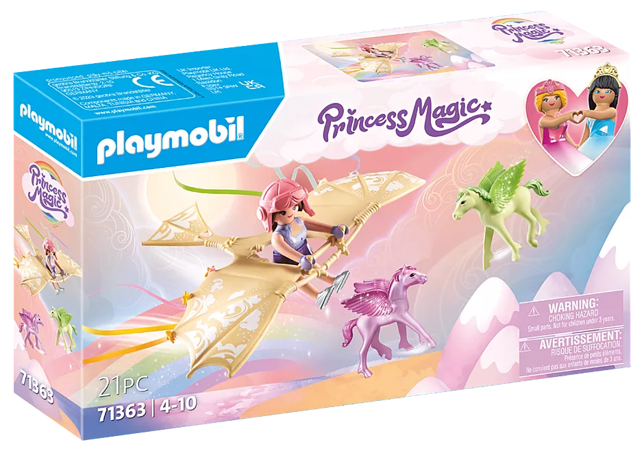 Princess Magic Trip with Pegasus Foals in the Clouds