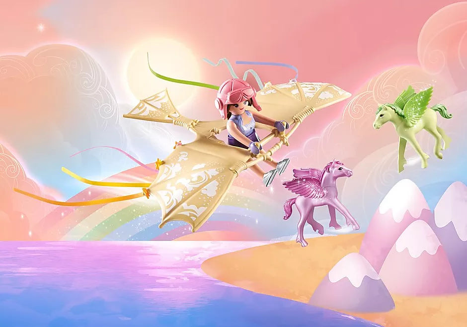 Princess Magic Trip with Pegasus Foals in the Clouds