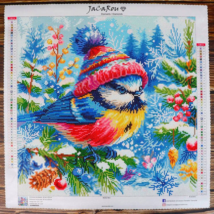 Diamonds Winter Bird 20X20"