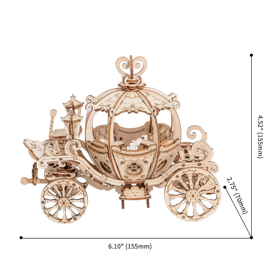 3D Wooden Puzzle Pumpkin Cart
