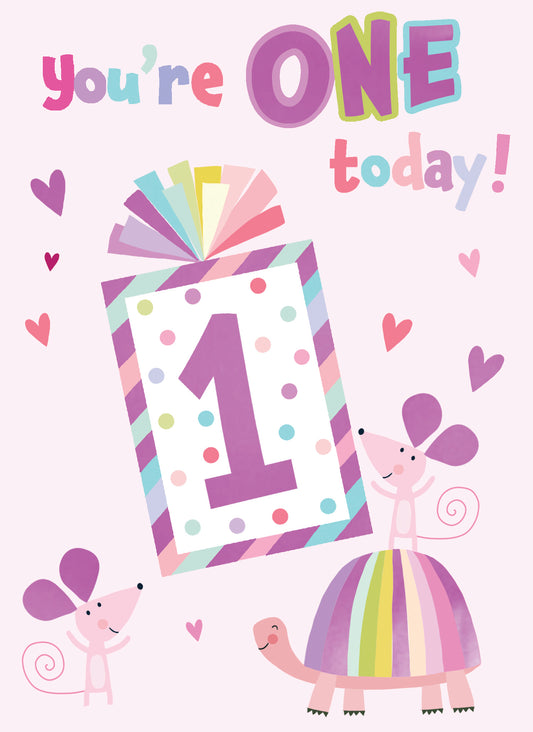 You're One Today! Turtle Birthday Card