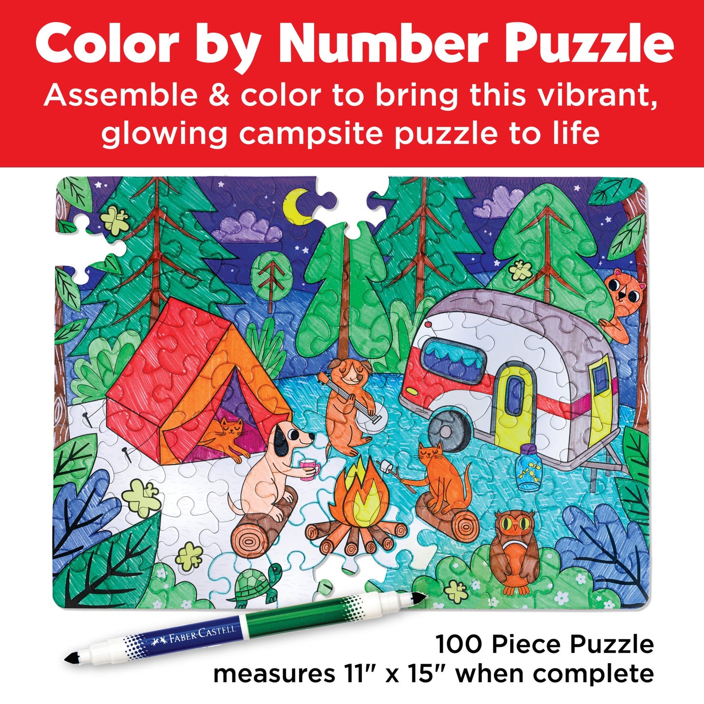 Color by Number Puzzle 100pc Camping