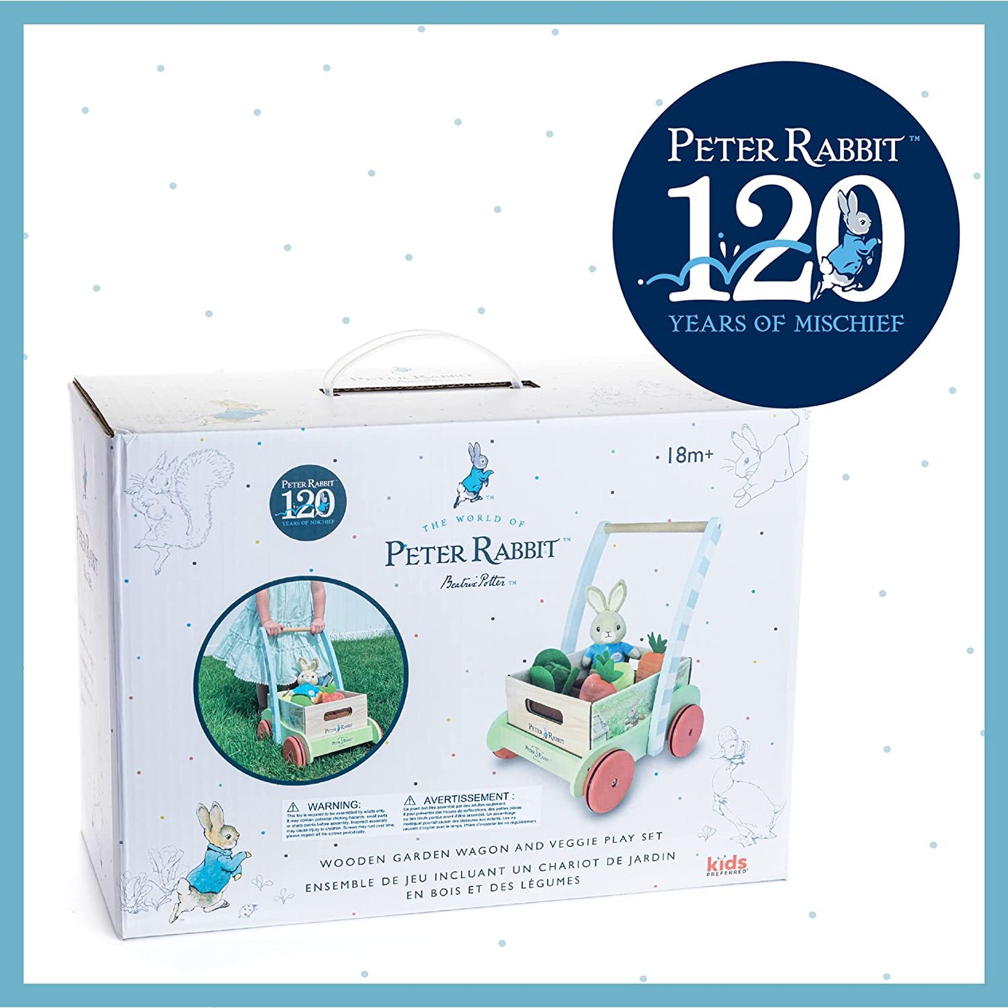 Beatrix Potter Wooden Garden Wagon and Veggie Playset