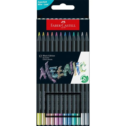 12 Metallic Pencils Black Edition