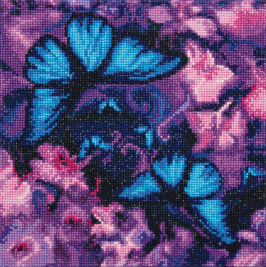 Crystal Art Framed Canvas Kit - Blue Violet Butterflies 30 x 30cm