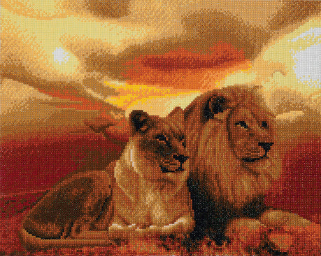 DIY Crystal Art Kit - Lions of the Savannah