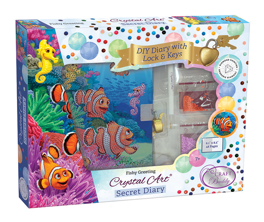 Crystal Art Secret Diary - Fishy Greeting