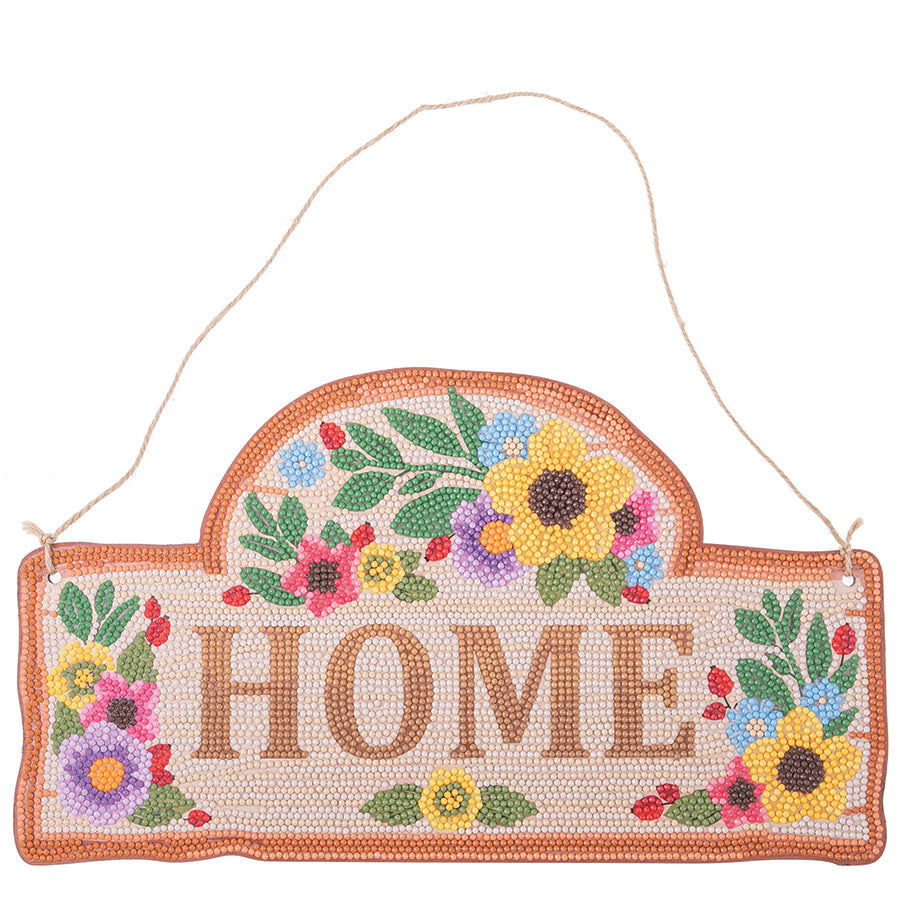 Crystal Art Wooden Hanging Decoration - Home Sign