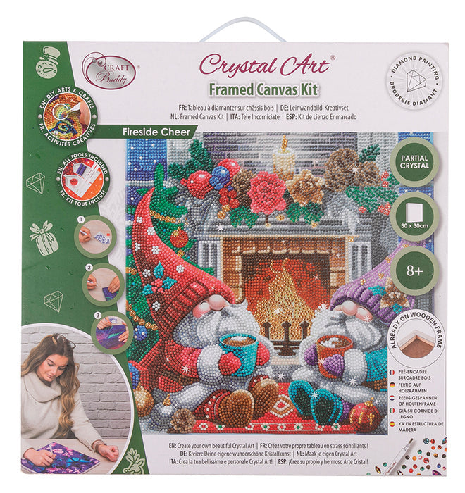 Crystal Art Mounted Kit Fireside Cheer 11.8X11.8"