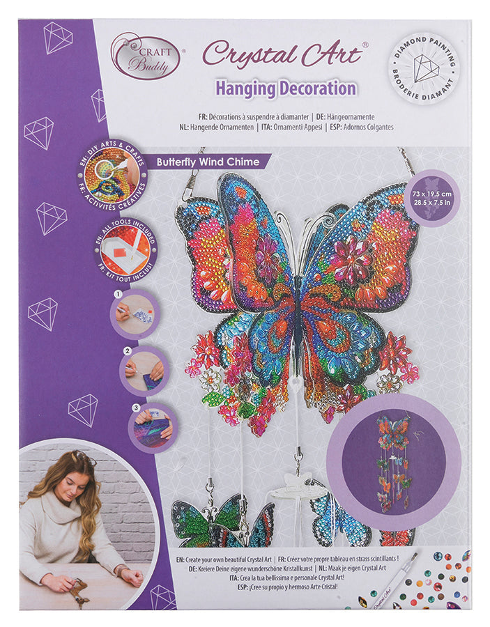 Crystal Art Hanging Decoration - Butterfly Wind Chime