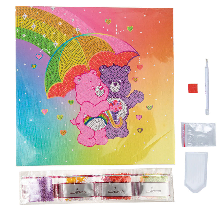 Crystal Art Framed Canvas Kit - Care Bears Showered with Love
