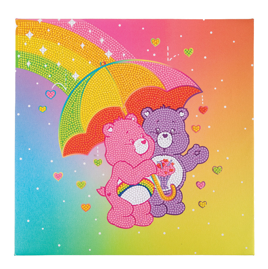 Crystal Art Framed Canvas Kit - Care Bears Showered with Love