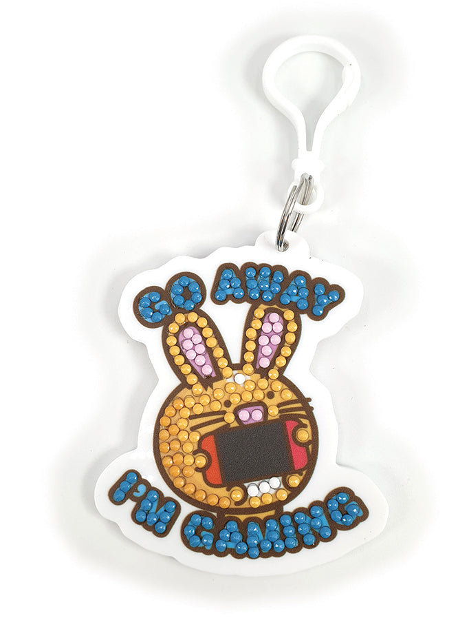 Crystal Art Bag Charms - Go Away I'm Gaming